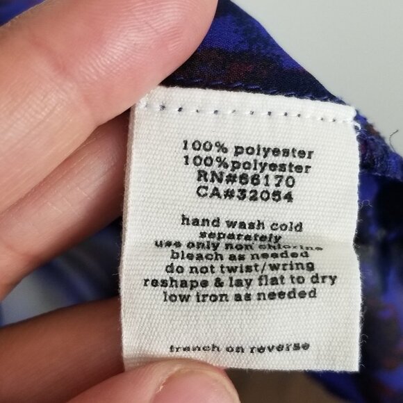 Silence + Noise Blue Red Snake Skin Pattern Scoop Neck Sheer Tank Top Size XS - Picture 4 of 8